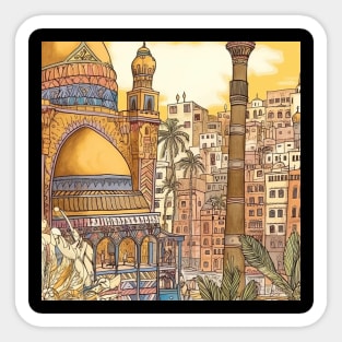 Cairo city drawing Sticker